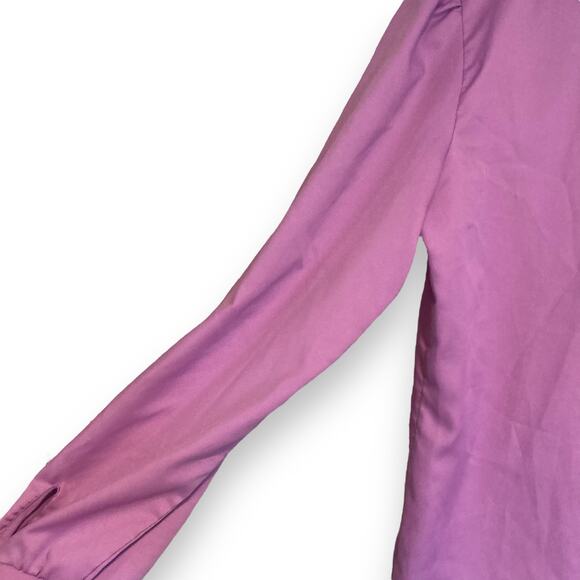 Womens Vintage 70s Orchid Purple Levi Strauss Frill Neck Button Up Top Size 16 - Picture 14 of 16